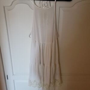 POL Off-White Floral Detailing Tank Top